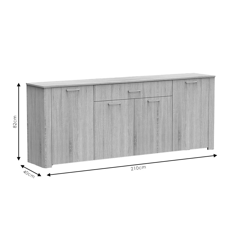 Μπουφές Kinley pakoworld sonoma 210x40x82εκ ** Μπουφές Kinley pakoworld sonoma 210x40x82εκ **