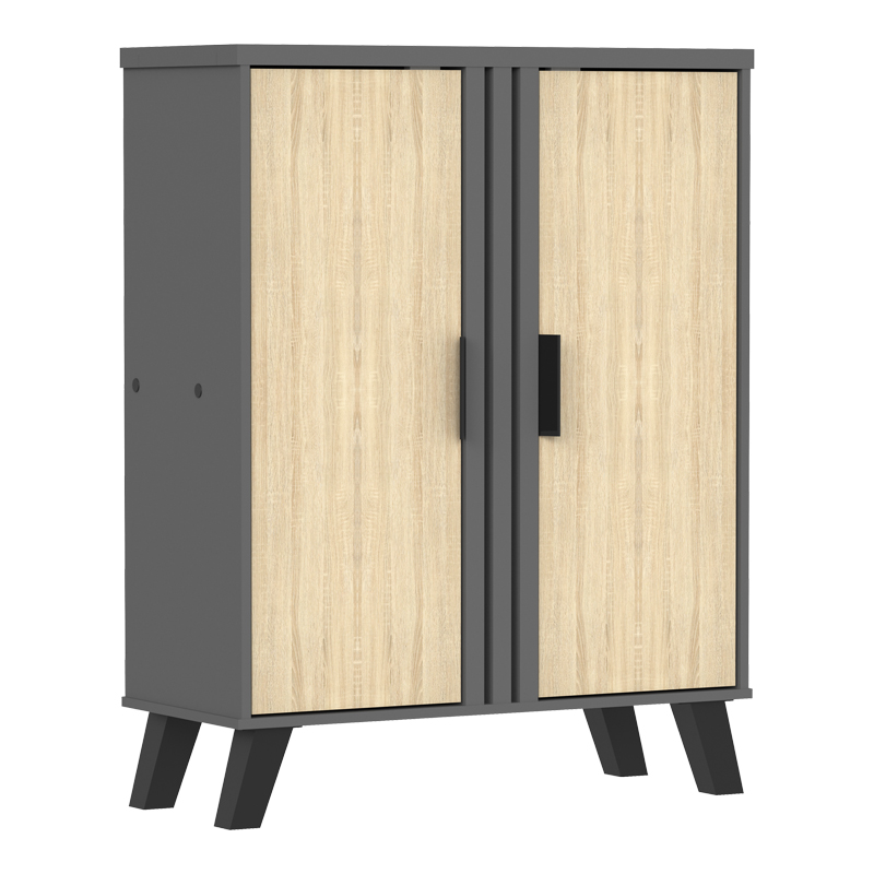 Παπουτσοθήκη-ντουλάπι Shoby pakoworld sonoma-ανθρακί 70.5x30x91εκ ** Παπουτσοθήκη-ντουλάπι Shoby pakoworld sonoma-ανθρακί 70.5x30x91εκ **