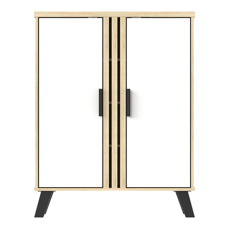 Παπουτσοθήκη-ντουλάπι Shoby pakoworld λευκό-sonoma 70.5x30x91εκ ** Παπουτσοθήκη-ντουλάπι Shoby pakoworld λευκό-sonoma 70.5x30x91εκ **