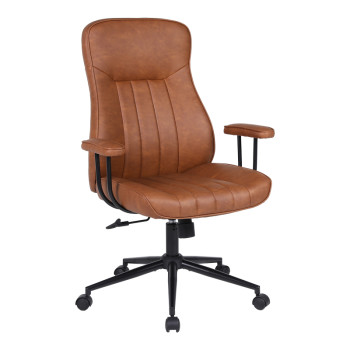Καρέκλα γραφείου διευθυντή Philareti pakoworld καφέ PU 74x71,5x108-118εκ **