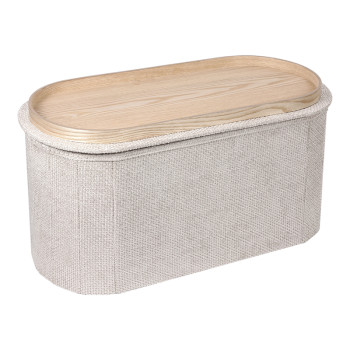 Σκαμπό-μπαούλο Trebia pakoworld κρεμ ύφασμα 76x38x38εκ ** Σκαμπό-μπαούλο Trebia pakoworld κρεμ ύφασμα 76x38x38εκ **