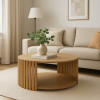Τραπέζι σαλονιού Heavenly pakoworld MDF φυσικό Φ83x38εκ **