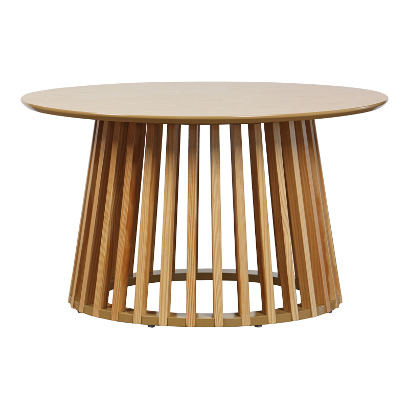 Τραπέζι σαλονιού Domonic pakoworld mdf/pw σε φυσική απόχρωση Φ80x45εκ **