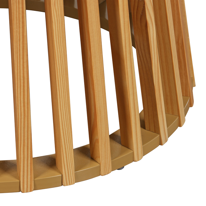 Τραπέζι σαλονιού Domonic pakoworld mdf/pw σε φυσική απόχρωση Φ80x45εκ **