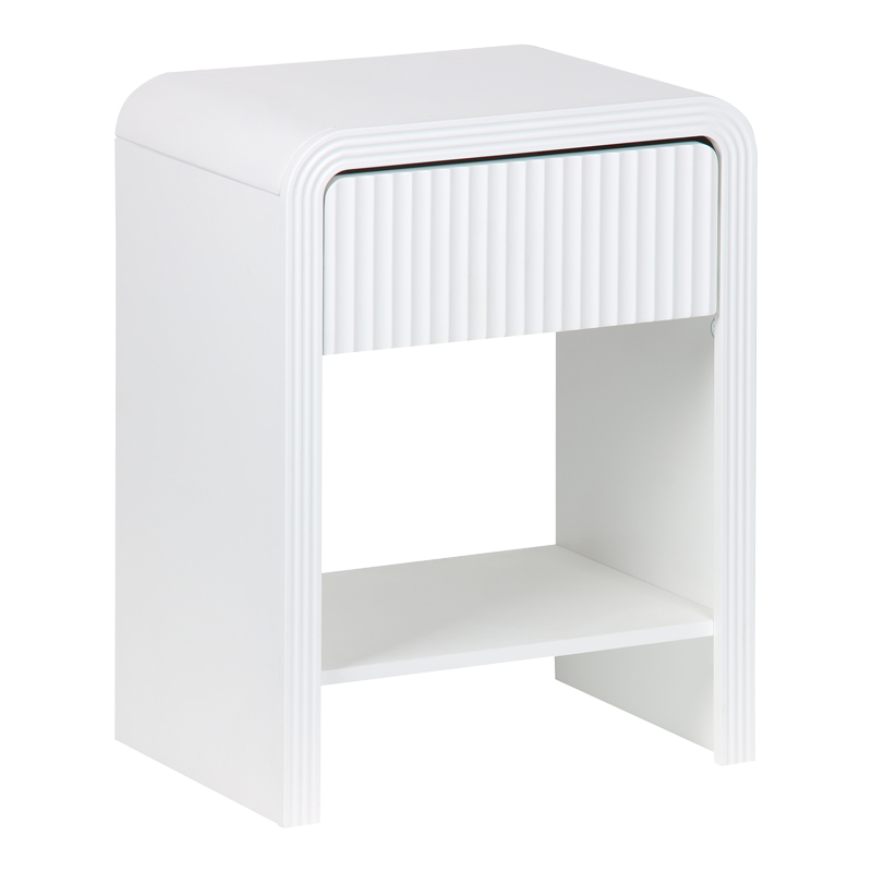 Κομοδίνο Zeplen pakoworld MDF σε λευκή απόχρωση 40x30x53εκ **