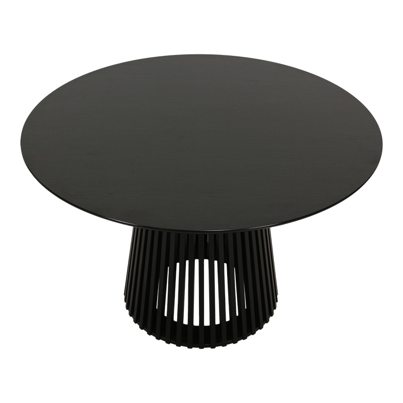 Τραπέζι Domonic pakoworld mdf σε μαύρη απόχρωση Φ120x75εκ ** Τραπέζι Domonic pakoworld mdf σε μαύρη απόχρωση Φ120x75εκ **