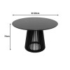 Τραπέζι Domonic pakoworld mdf σε μαύρη απόχρωση Φ120x75εκ ** Τραπέζι Domonic pakoworld mdf σε μαύρη απόχρωση Φ120x75εκ **