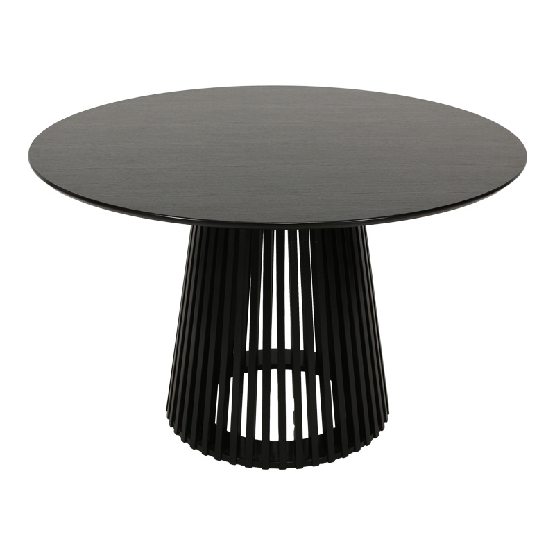 Τραπέζι Domonic pakoworld mdf σε μαύρη απόχρωση Φ120x75εκ ** Τραπέζι Domonic pakoworld mdf σε μαύρη απόχρωση Φ120x75εκ **