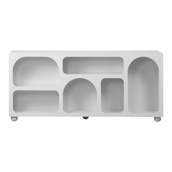 Μπουφές Emersi pakoworld με ράφια mdf σε λευκή απόχρωση 164x34x76εκ **