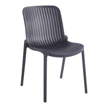 Καρέκλα Teragi στοιβαζόμενη pakoworld pp με UV protection ανθρακί 58x43.5x82εκ **