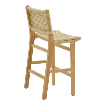 Σκαμπό μπαρ Julien pakoworld rubberwood φυσικό-έδρα φυσικό σχοινί 45x46x95εκ ** Σκαμπό μπαρ Julien pakoworld rubberwood φυσικό-έδρα φυσικό σχοινί 45x46x95εκ **