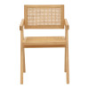Πολυθρόνα Winslow pakoworld φυσικό rubberwood 52x59x79εκ **
