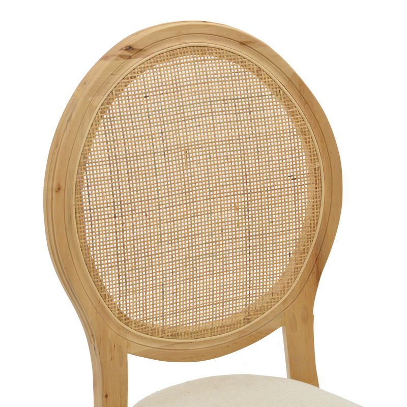 Καρέκλα Canco pakoworld φυσικό rubberwood-φυσικό rattan 50x53x98εκ **