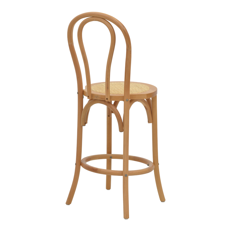 Σκαμπό μπαρ Thonet pakoworld φυσικό ξύλο οξιάς-έδρα φυσικό rattan 41x50x105εκ ** Σκαμπό μπαρ Thonet pakoworld φυσικό ξύλο οξιάς-έδρα φυσικό rattan 41x50x105εκ **