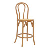 Σκαμπό μπαρ Thonet pakoworld φυσικό ξύλο οξιάς-έδρα φυσικό rattan 41x50x105εκ ** Σκαμπό μπαρ Thonet pakoworld φυσικό ξύλο οξιάς-έδρα φυσικό rattan 41x50x105εκ **