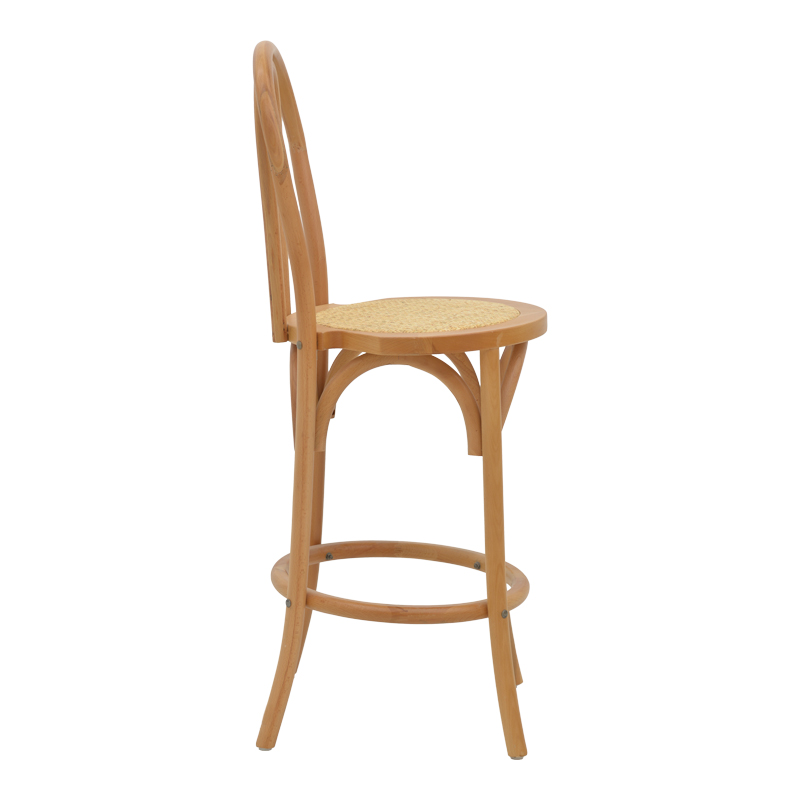 Σκαμπό μπαρ Thonet pakoworld φυσικό ξύλο οξιάς-έδρα φυσικό rattan 41x50x105εκ ** Σκαμπό μπαρ Thonet pakoworld φυσικό ξύλο οξιάς-έδρα φυσικό rattan 41x50x105εκ **