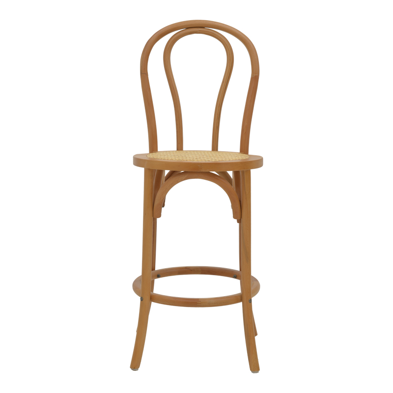 Σκαμπό μπαρ Thonet pakoworld φυσικό ξύλο οξιάς-έδρα φυσικό rattan 41x50x105εκ ** Σκαμπό μπαρ Thonet pakoworld φυσικό ξύλο οξιάς-έδρα φυσικό rattan 41x50x105εκ **