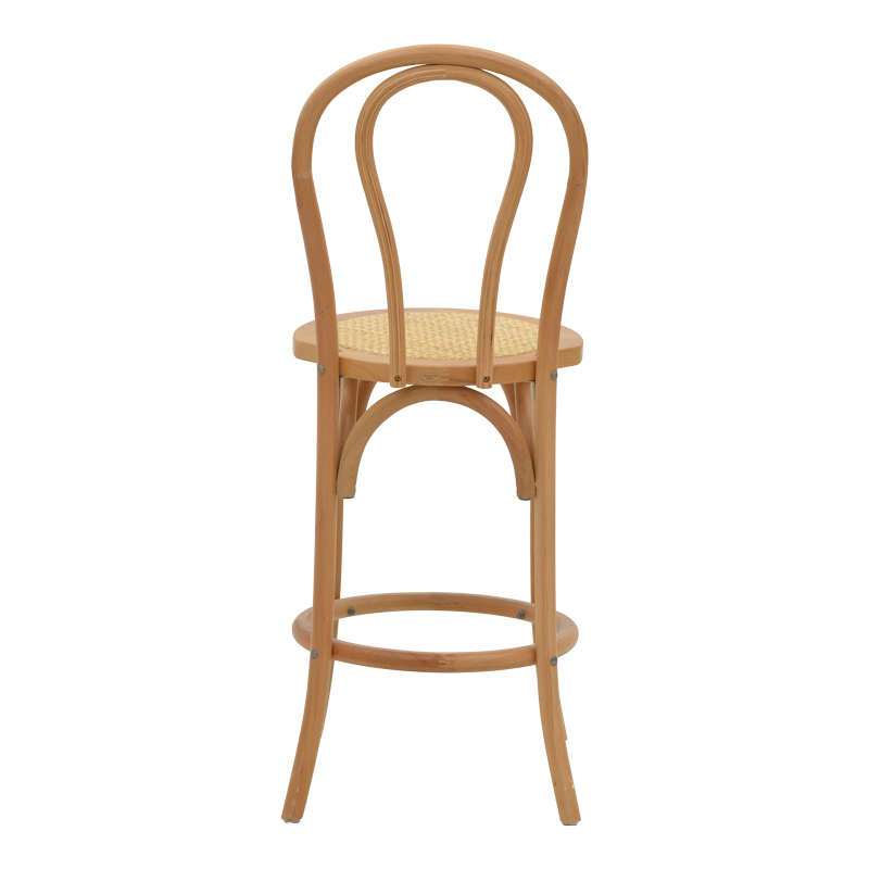 Σκαμπό μπαρ Thonet pakoworld φυσικό ξύλο οξιάς-έδρα φυσικό rattan 41x50x105εκ ** Σκαμπό μπαρ Thonet pakoworld φυσικό ξύλο οξιάς-έδρα φυσικό rattan 41x50x105εκ **