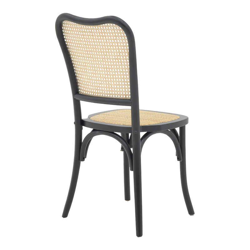 Καρέκλα στοιβαζόμενη Zozele pakoworld φυσικό rattan pe-μαύρο toon wood 45x51x88εκ ** Καρέκλα στοιβαζόμενη Zozele pakoworld φυσικό rattan pe-μαύρο toon wood 45x51x88εκ **