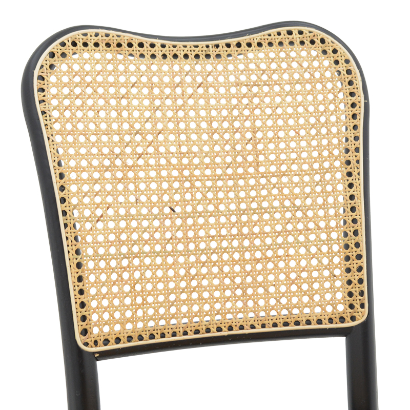 Καρέκλα στοιβαζόμενη Zozele pakoworld φυσικό rattan pe-μαύρο toon wood 45x51x88εκ ** Καρέκλα στοιβαζόμενη Zozele pakoworld φυσικό rattan pe-μαύρο toon wood 45x51x88εκ **