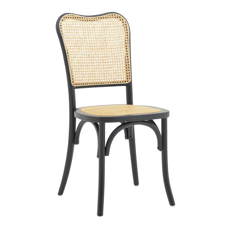 Καρέκλα στοιβαζόμενη Zozele pakoworld φυσικό rattan pe-μαύρο toon wood 45x51x88εκ ** Καρέκλα στοιβαζόμενη Zozele pakoworld φυσικό rattan pe-μαύρο toon wood 45x51x88εκ **