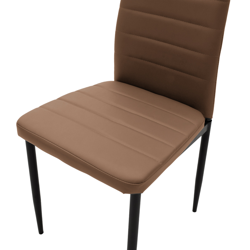Καρέκλα Parker pakoworld PU καφέ-μαύρο πόδι 42x48x98εκ - 4τμχ. Καρέκλα Parker pakoworld PU καφέ-μαύρο πόδι 42x48x98εκ - 4τμχ.