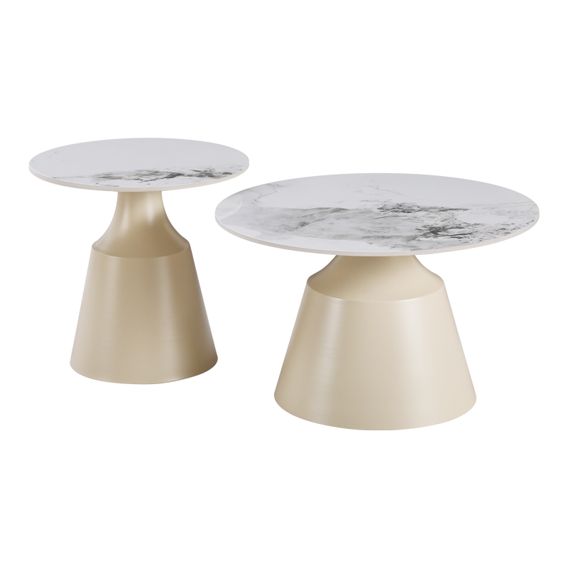 Τραπέζια σαλονιού Sculpt pakoworld σετ 2τεμ μέταλλο cappuccino- sintered stone λευκό μαρμάρου ** Τραπέζια σαλονιού Sculpt pakoworld σετ 2τεμ μέταλλο cappuccino- sintered stone λευκό μαρμάρου **