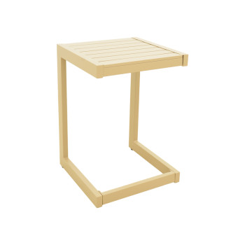 Τραπεζι Aether pakoworld αλουμίνιο σε cappuccino απόχρωση 37.5x36.5x53εκ **