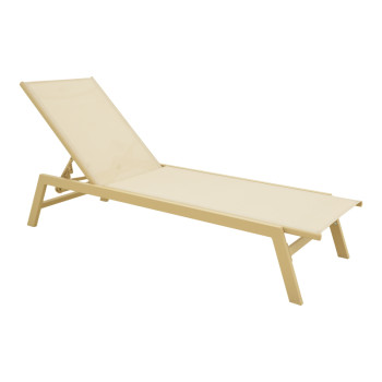 Ξαπλώστρα Boka pakoworld αλουμίνιο cappuccino- textilene σε σαμπανί 60x192x31εκ **