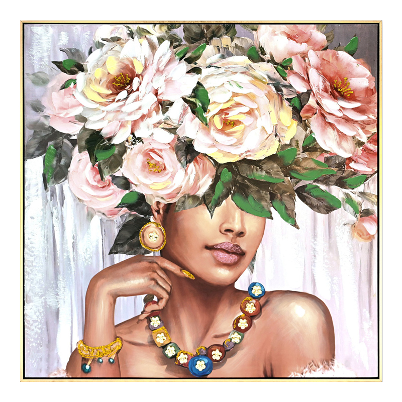 Πίνακας σε καμβά Flowergirl Inart 82x4.5x82εκ ** Πίνακας σε καμβά Flowergirl Inart 82x4.5x82εκ **