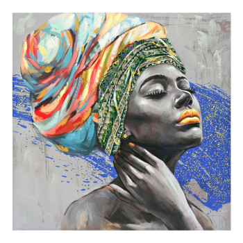 Πίνακας σε καμβά Africana 3D Inart 100x3x100εκ ** Πίνακας σε καμβά Africana 3D Inart 100x3x100εκ **