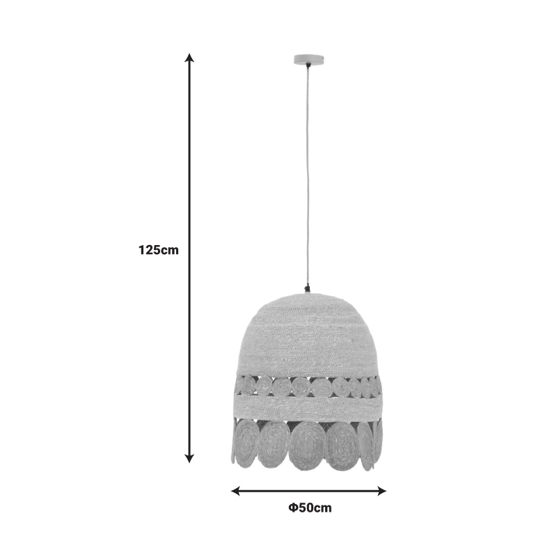 Φωτιστικό οροφής Amide Inart E27 φυσικό Φ50x125εκ ** Φωτιστικό οροφής Amide Inart E27 φυσικό Φ50x125εκ **