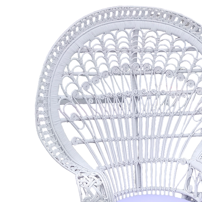 Πολυθρόνα Dorothy Inart με λευκό μαξιλάρι-λευκό rattan 115x53x147εκ ** Πολυθρόνα Dorothy Inart με λευκό μαξιλάρι-λευκό rattan 115x53x147εκ **