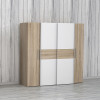 Ντουλάπα ρούχων Closet pakoworld τετράφυλλη sonoma oak-λευκό μελαμίνης 200x61.5x190.5εκ ** Ντουλάπα ρούχων Closet pakoworld τετράφυλλη sonoma oak-λευκό μελαμίνης 200x61.5x190.5εκ **