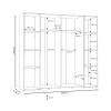 Ντουλάπα ρούχων Closet pakoworld τετράφυλλη sonoma oak-λευκό μελαμίνης 200x61.5x190.5εκ ** Ντουλάπα ρούχων Closet pakoworld τετράφυλλη sonoma oak-λευκό μελαμίνης 200x61.5x190.5εκ **