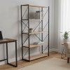 Βιβλιοθήκη Tikilmo pakoworld oak μελαμίνης-μαύρο μέταλλο 88x34x180εκ ** Βιβλιοθήκη Tikilmo pakoworld oak μελαμίνης-μαύρο μέταλλο 88x34x180εκ **