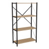 Βιβλιοθήκη Jackrey pakoworld oak μελαμίνης-μαύρο μέταλλο 63x30x114εκ ** Βιβλιοθήκη Jackrey pakoworld oak μελαμίνης-μαύρο μέταλλο 63x30x114εκ **