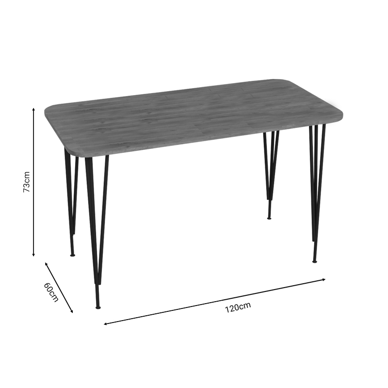 Τραπέζι Polkan pakoworld oak μελαμίνης-μαύρο μέταλλο 120x60x73εκ ** Τραπέζι Polkan pakoworld oak μελαμίνης-μαύρο μέταλλο 120x60x73εκ **