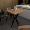 Τραπέζι Prestone pakoworld oak μελαμίνης-μαύρο μέταλλο 70x70x75εκ ** Τραπέζι Prestone pakoworld oak μελαμίνης-μαύρο μέταλλο 70x70x75εκ **