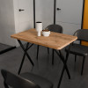 Τραπέζι Zeryin pakoworld oak μελαμίνης-μαύρο μέταλλο 110x70x75εκ **