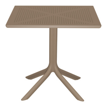 Τραπέζι Groovy pakoworld διατρητο pp cappuccino 80x80x74εκ **