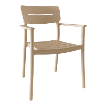 Πολυθρόνα Pilma pakoworld cappuccino PP 57x54x82εκ **