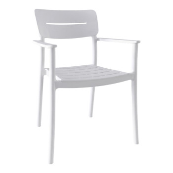 Πολυθρόνα Pilma pakoworld λευκό PP 57x54x82εκ **