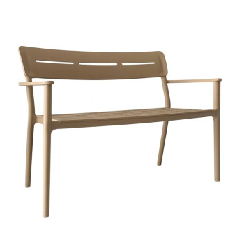 Παγκάκι διθέσιο Cadrin pakoworld cappuccino PP 117x60x83εκ **
