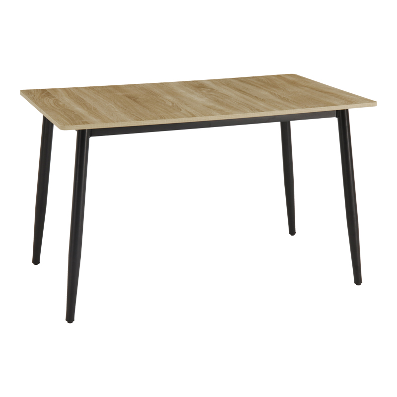 Τραπέζι Loza pakoworld sonoma MDF με μαύρο μεταλλικό πόδι 120x70x73εκ **