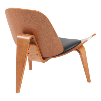 Πολυθρόνα Vilma pakoworld PU μαύρο- plywood καρυδί 90x76.5x74.5εκ ** Πολυθρόνα Vilma pakoworld PU μαύρο- plywood καρυδί 90x76.5x74.5εκ **