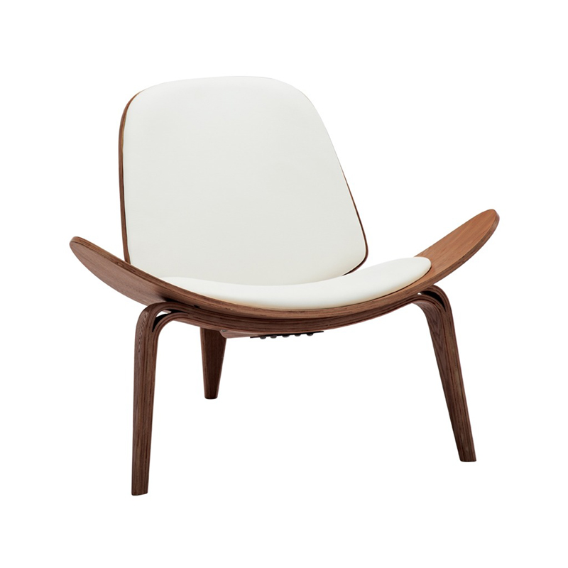 Πολυθρόνα Vilma pakoworld PU μπεζ- plywood καρυδί 90x76.5x74.5εκ **
