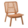Πολυθρόνα Viborg pakoworld φυσικό teak ξύλο-φυσικό rattan 60x75x87εκ **