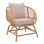 Πολυθρόνα Caxen pakoworld φυσικό rattan-λευκό μαξιλάρι 72x63x75εκ **