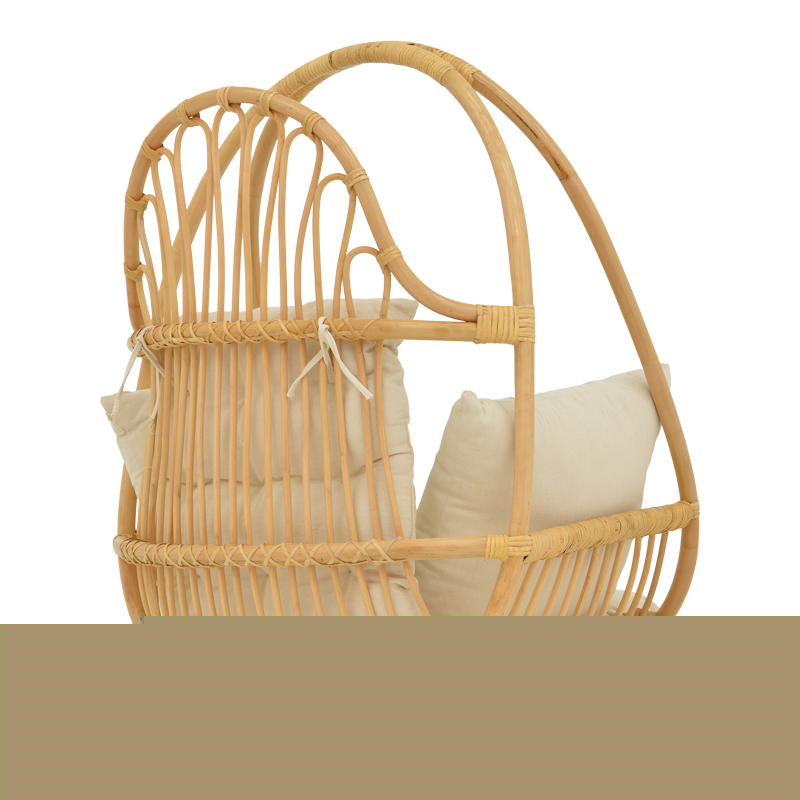 Κρεμαστή κούνια Jorg pakoworld φυσικό rattan-κρεμ μαξιλάρι 80x59x105εκ ** Κρεμαστή κούνια Jorg pakoworld φυσικό rattan-κρεμ μαξιλάρι 80x59x105εκ **
